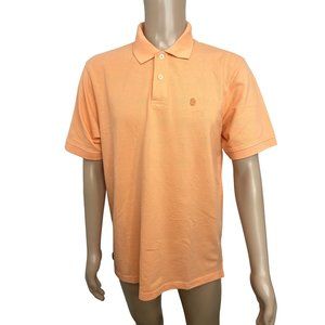 Izod Heritage Men’s Polo Shirt L Orange Cotton Short Sleeve Collar 2-Button Logo
